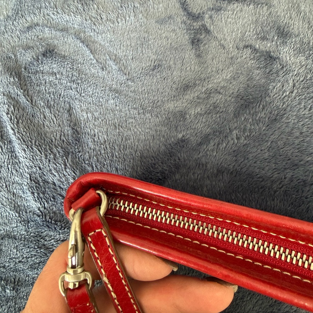 Michael Kors Cherry Red Wristlet with Silver Logo - Picture 4 of 16